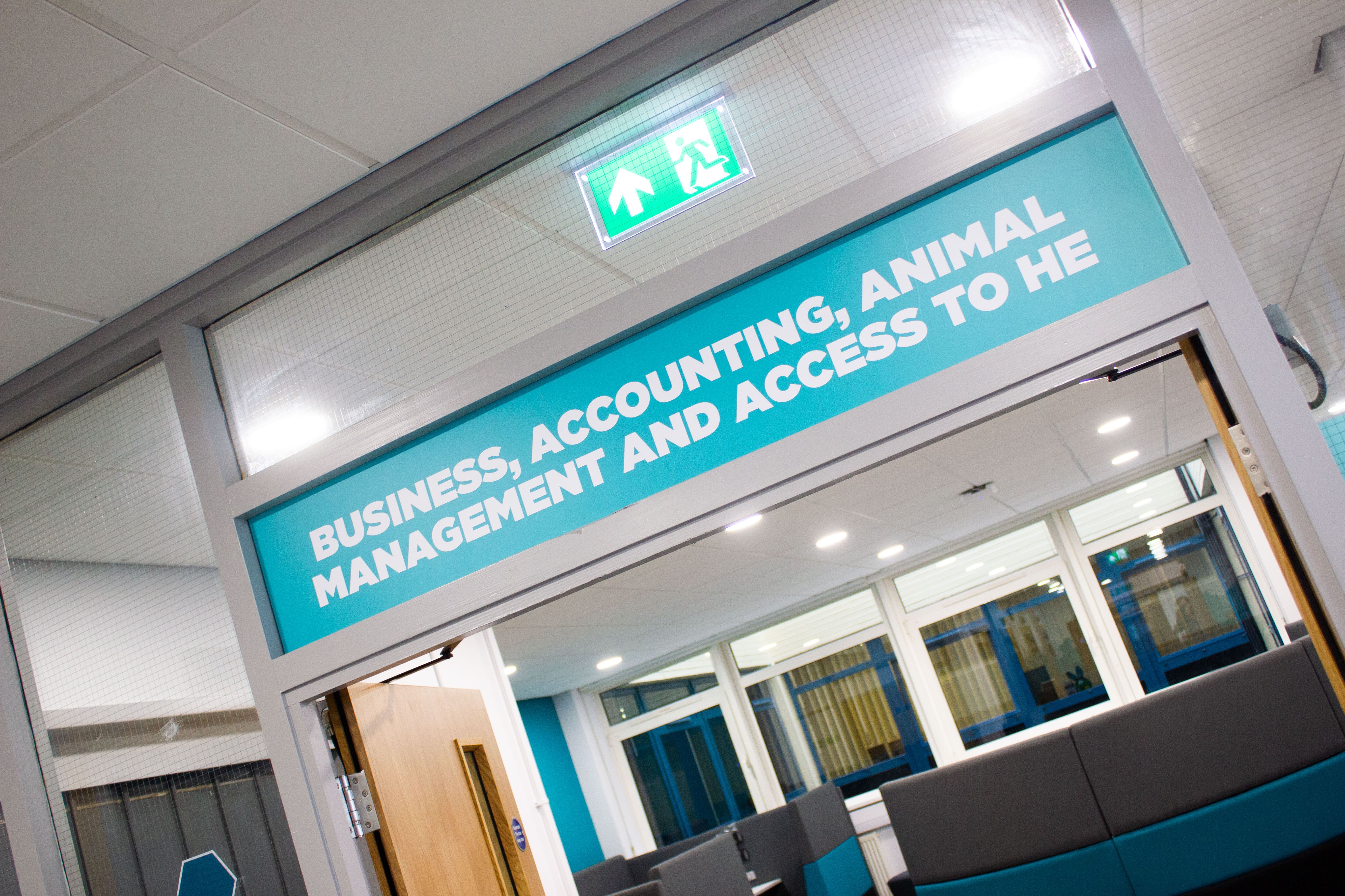 New business facilities entrance sign 