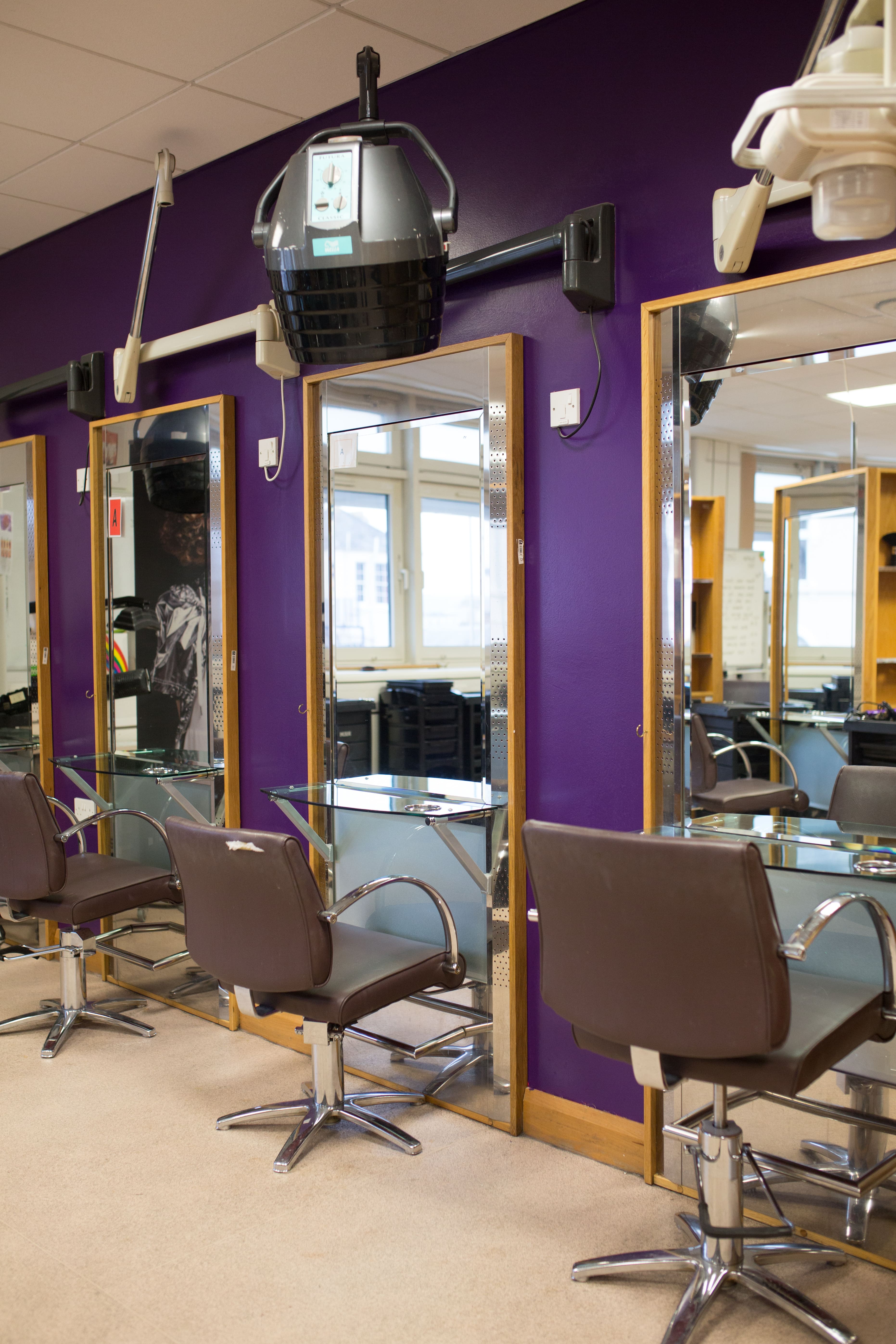 2 haircut stations close up
