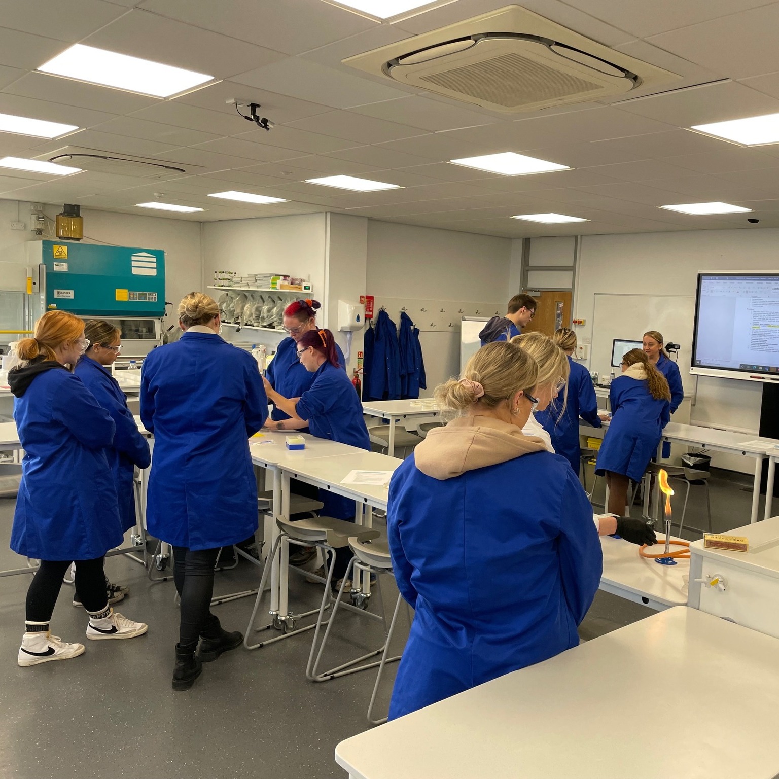 students in lab studying environmental science degree in weston-super-mare
