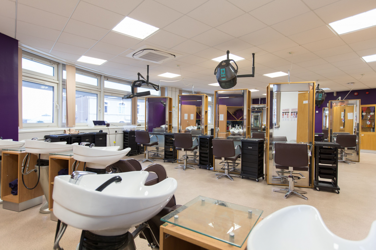 salon room wide shot