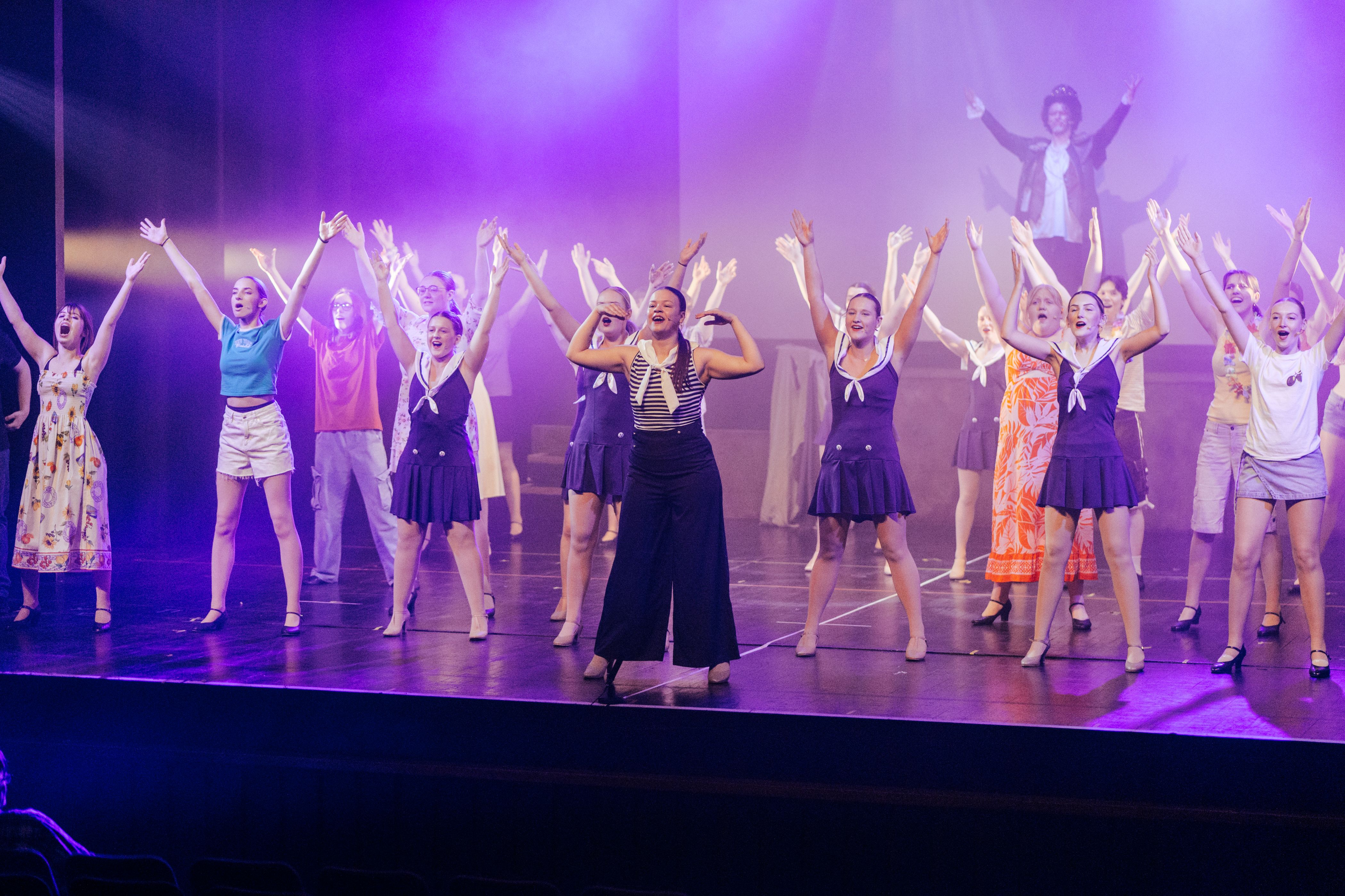 Group shot of a dance from the dress rehearsal