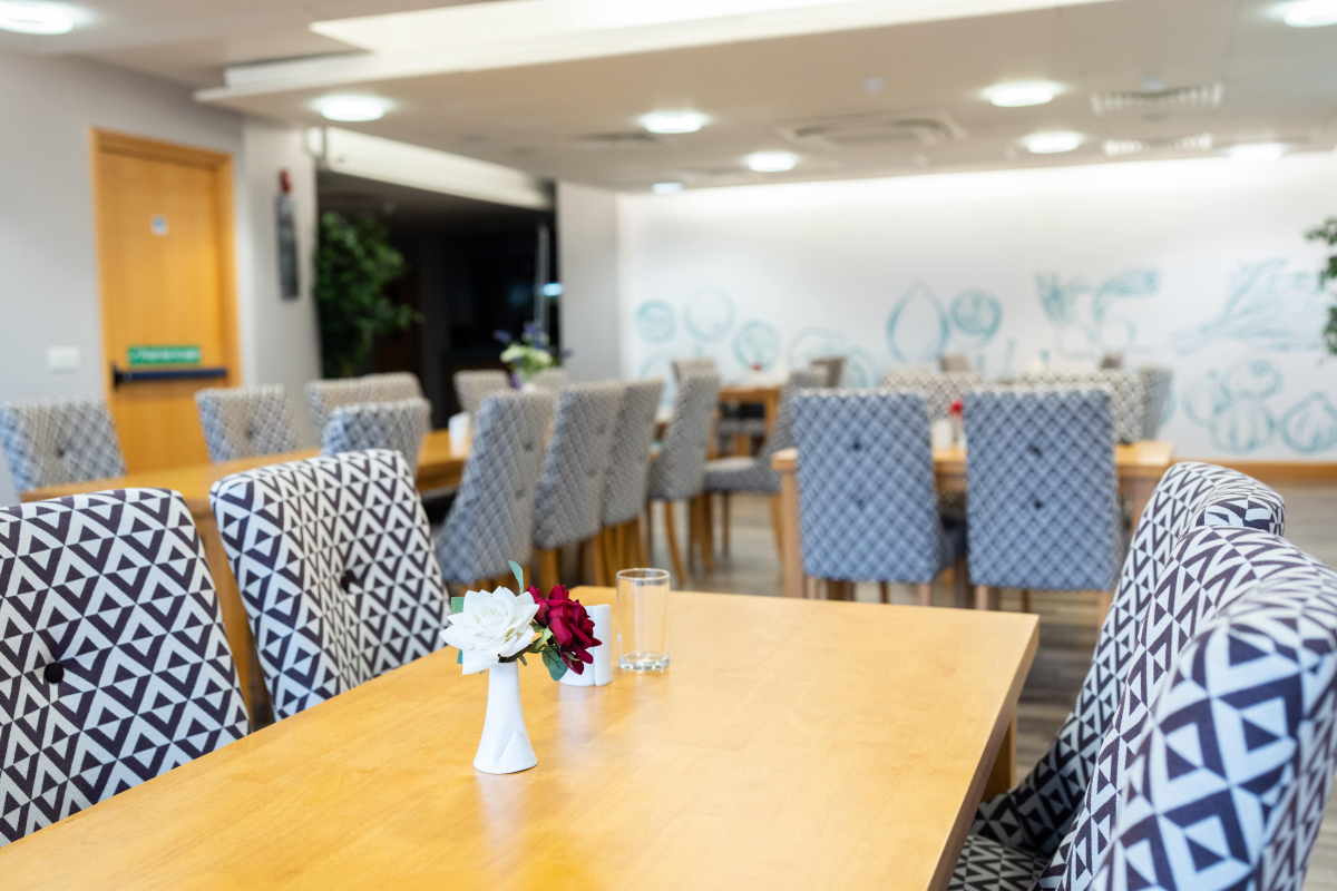 overview of grove training restaurant seating area