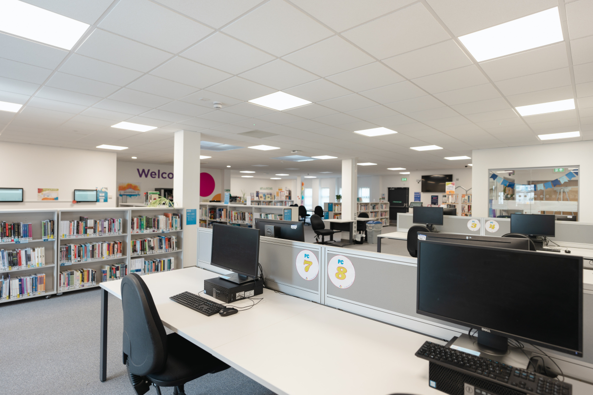 Library in The Winter Gardens Campus for University Centre Weston in Weston-super-Mare 
