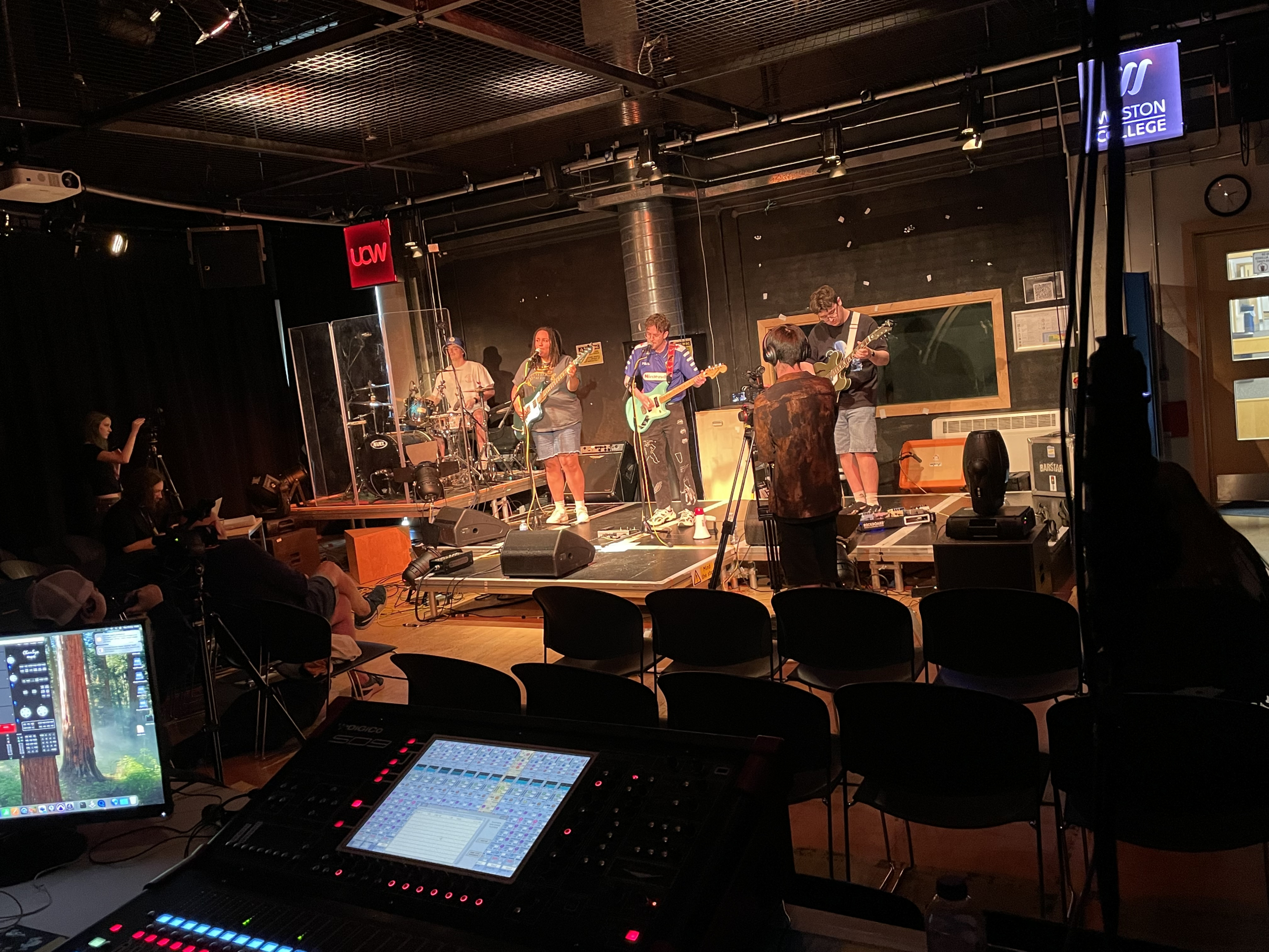 Band performing in the Weston College Music suite