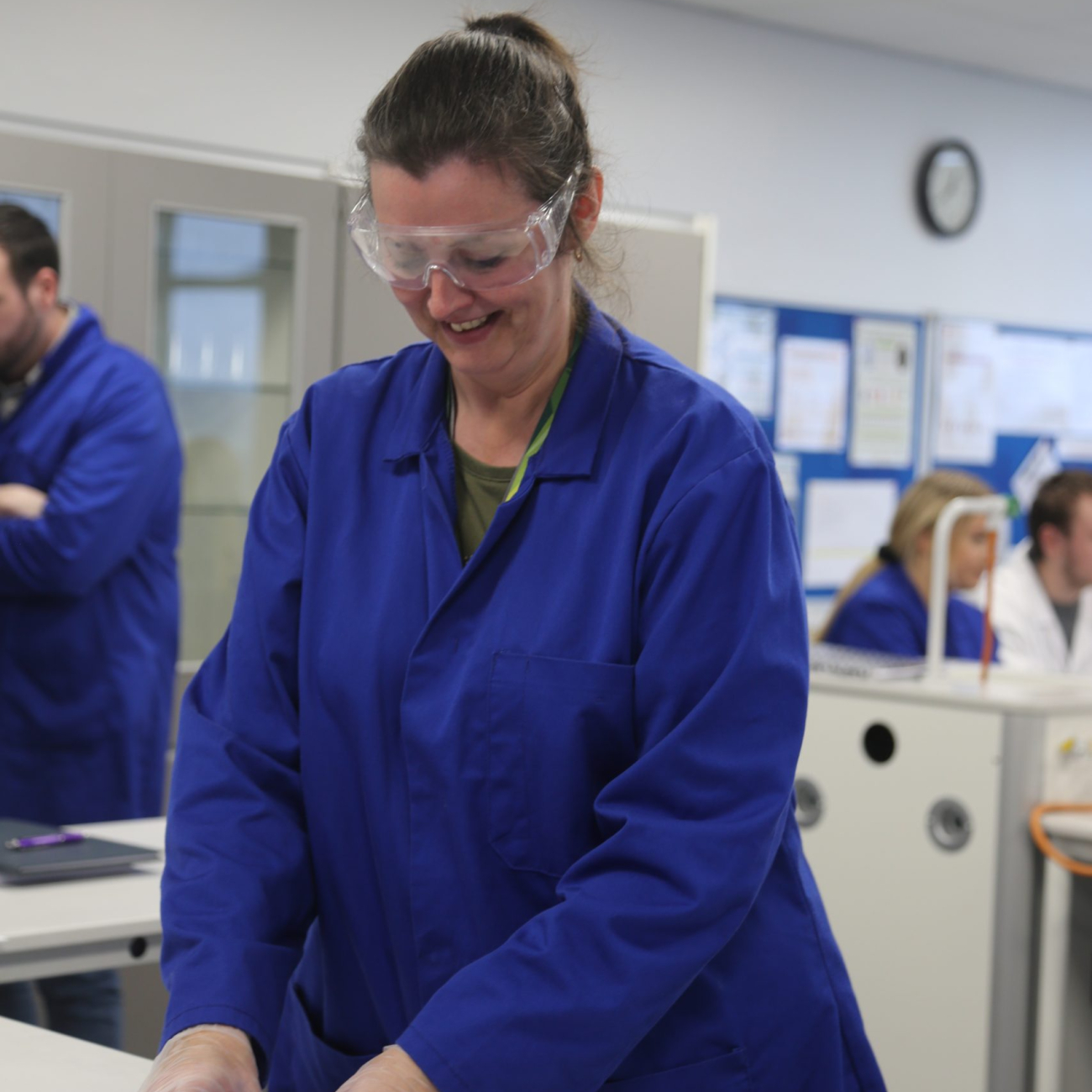 Joanne in science lab