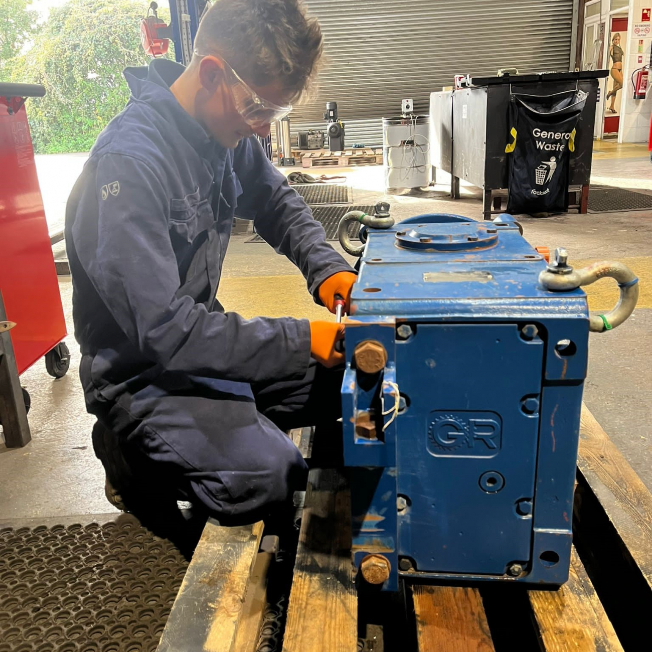 Riley working