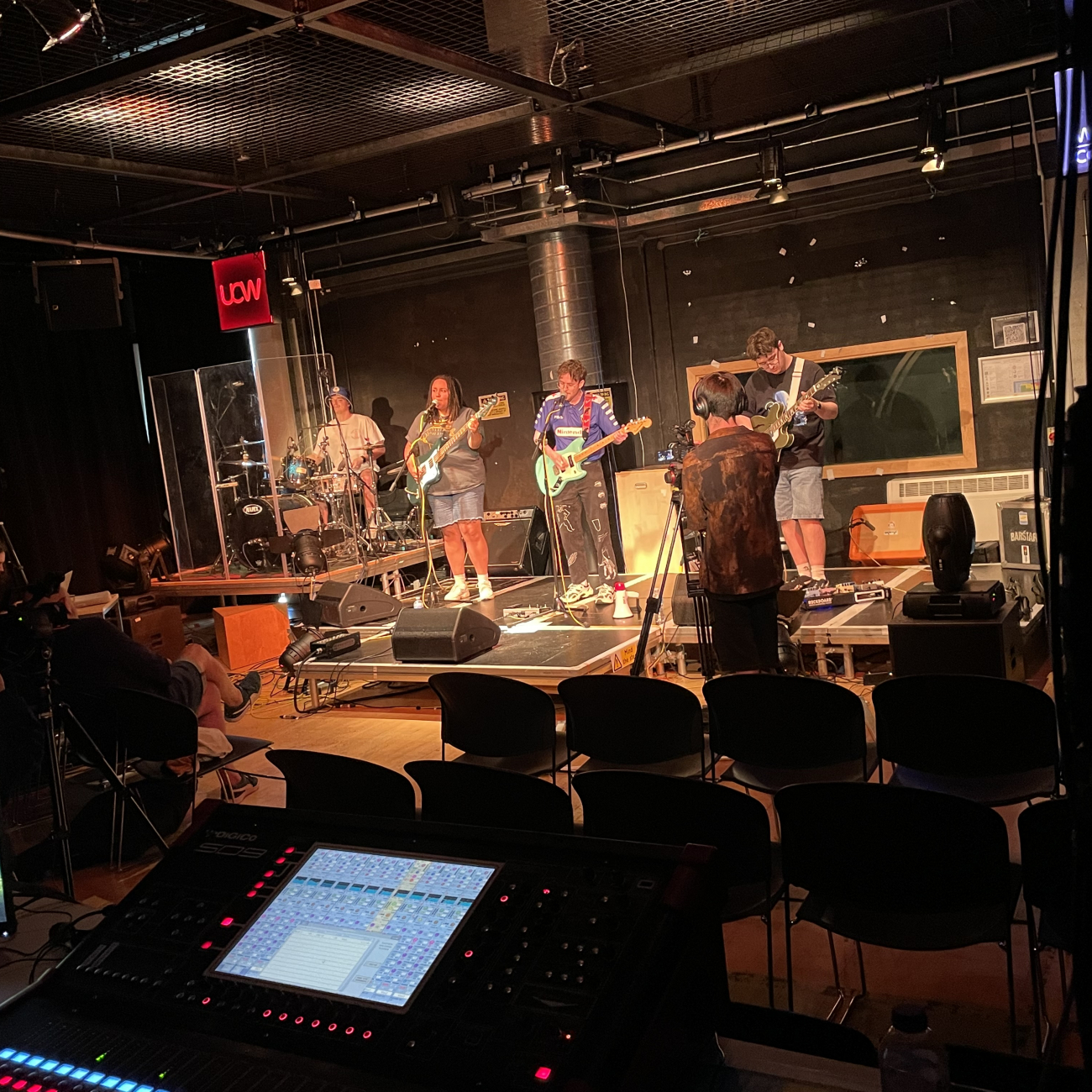 Band performing in the Weston College Music suite