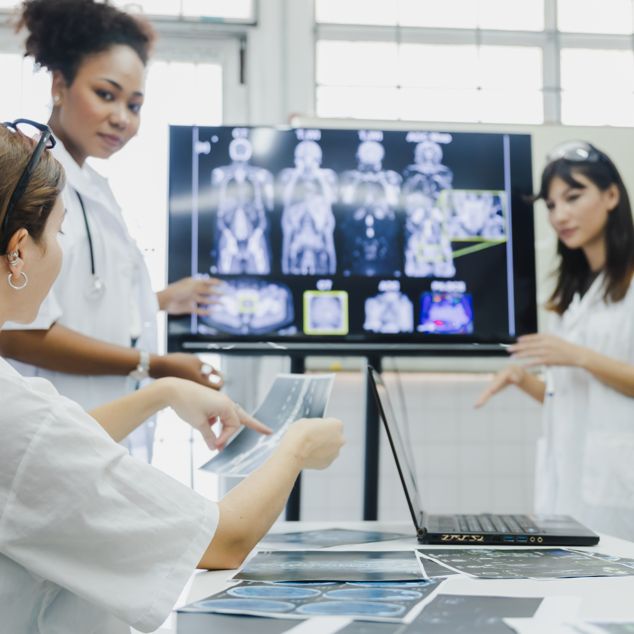 Women working in healthcare technology