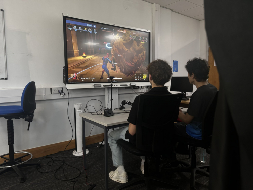 2 students in the observation production room