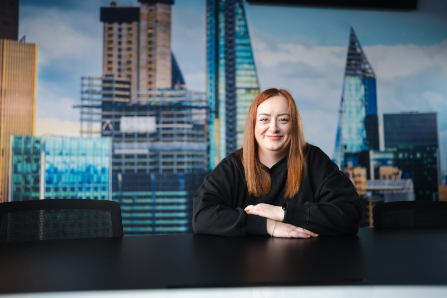 law student sitting in office room